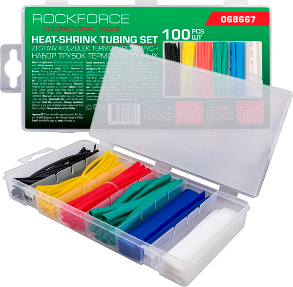 Изображение товара Набор трубок термоусаживаемых RockForce RF-068667 (62209)