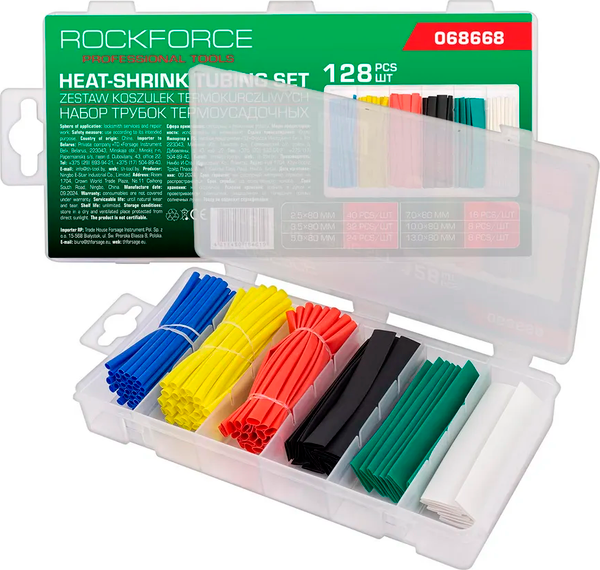 Изображение товара Набор трубок термоусаживаемых RockForce RF-068668 (62210)