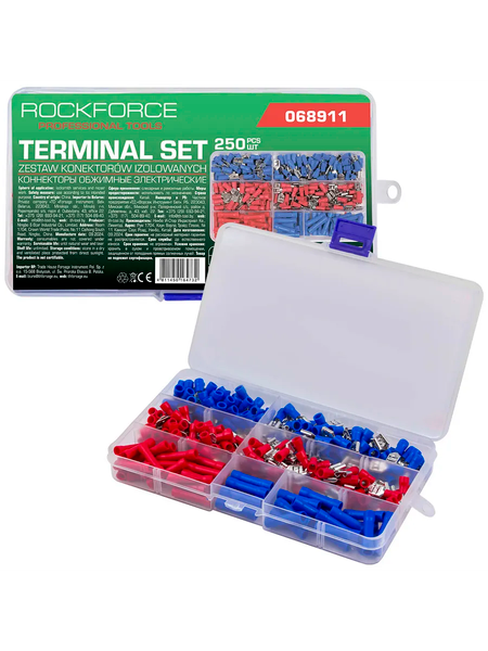 Изображение товара Набор наконечников и гильз для кабеля RockForce RF-068911 (62217), (250пр)