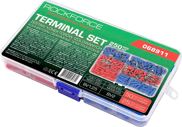 Изображение товара Набор наконечников и гильз для кабеля RockForce RF-068911 (62217), (250пр)