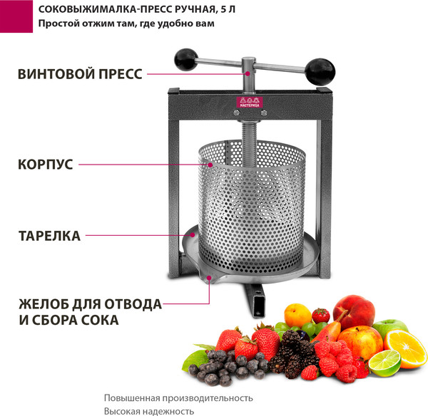 Изображение товара Соковыжималка ручная Мастерица СВР-01