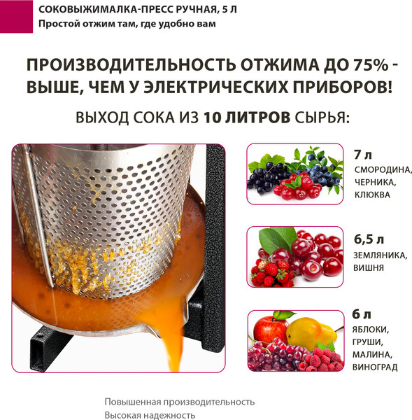 Изображение товара Соковыжималка ручная Мастерица СВР-01