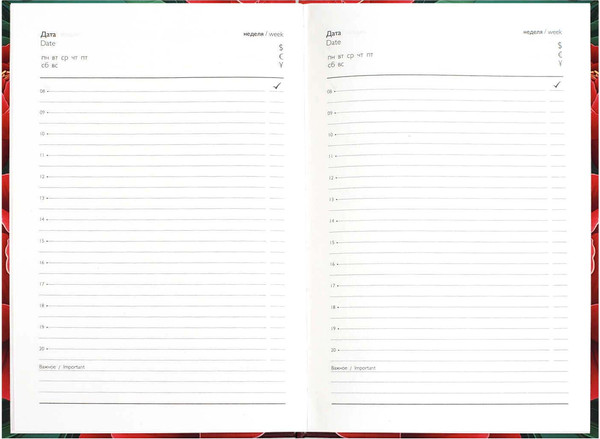Изображение товара Ежедневник Феникс+ Diary. Красные пионы / 71553