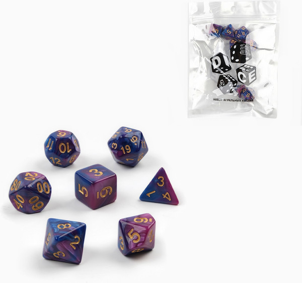 Изображение товара Набор кубиков для настольной игры Время игры Дайсы для ДнД / 9482840 (7шт)
