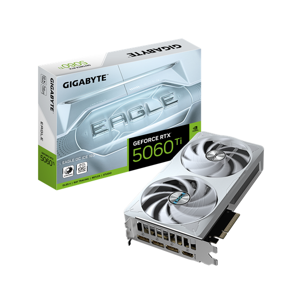 Изображение товара Видеокарта Gigabyte GeForce RTX 5060 Ti Eagle OC Ice 16G (GV-N506TEAGLEOC ICE-16GD)