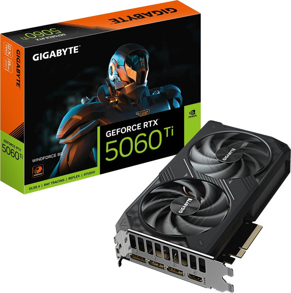 Изображение товара Видеокарта Gigabyte GeForce RTX 5060 Ti Windforce 8G (GV-N506TWF2-8GD)