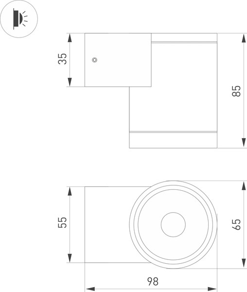 Изображение товара Бра уличное Arlight LGD-RAY-WALL-R65-9W Day4000 GR / 044852