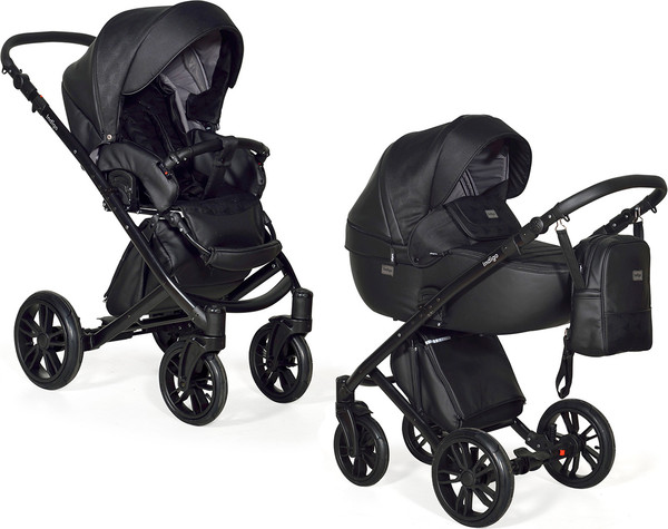 Изображение товара Детская универсальная коляска INDIGO Porto 2 в 1 (Po 08, черная кожа/черный узор)