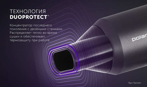 Изображение товара Фен Polaris PHD 2044Ti Quattro Ionic (графитовый)