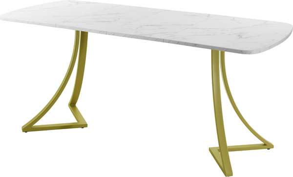 Изображение товара Обеденный стол AMC Elite Е24(1100) D2 ( золото/мрамор кристалл)