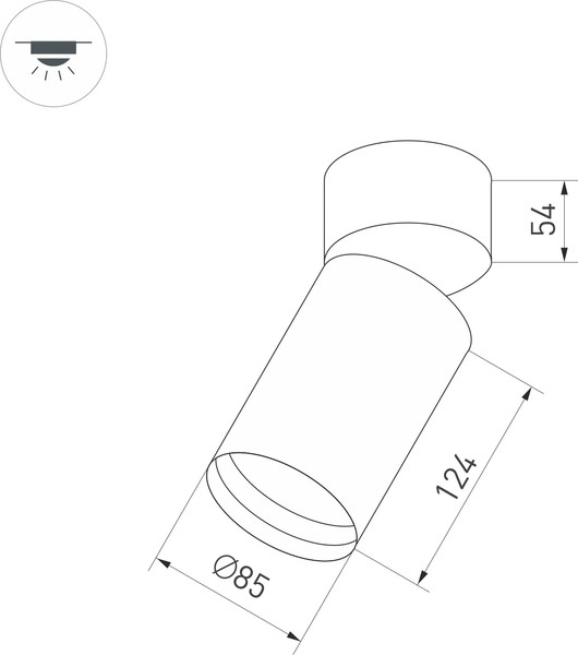 Изображение товара Потолочная база для светильника Arlight SP-POLO-SURFACE-FLAP-R85 BK / 024382(1)