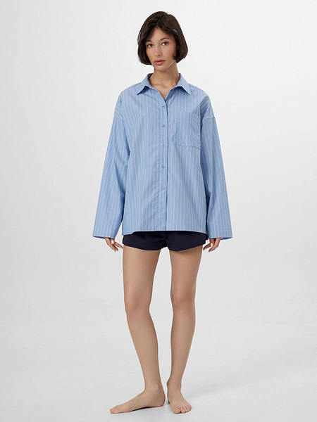 Изображение товара Рубашка Mark Formelle 502985 (р.170-104-110, белые полосы на темно-голубом)