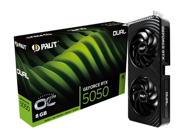 Изображение товара Видеокарта Palit RTX5050 8GB PA-RTX5050 DUAL OC 8GB (NE65050S19P1-GB2070D)
