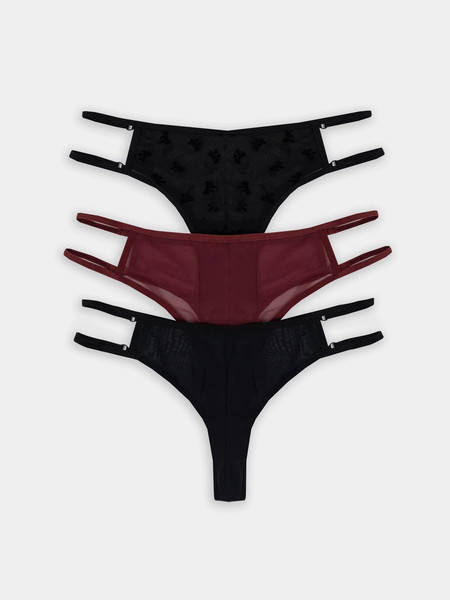 Изображение товара Комплект женских трусов Mark Formelle 412438-3 (р.94, бантики на черном)