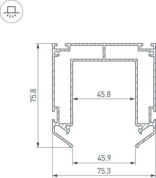 Изображение товара Профиль для шинопровода Arlight MAG-STRETCH-45-2000 / 032752(2)