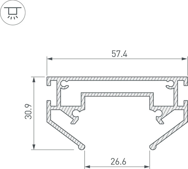 Изображение товара Профиль для шинопровода Arlight MAG-STRETCH-ORIENT-2620-2000 / 039173