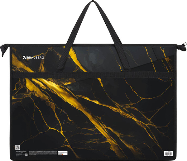 Изображение товара Папка-портфель Brauberg Black&Gold Marble / 272232