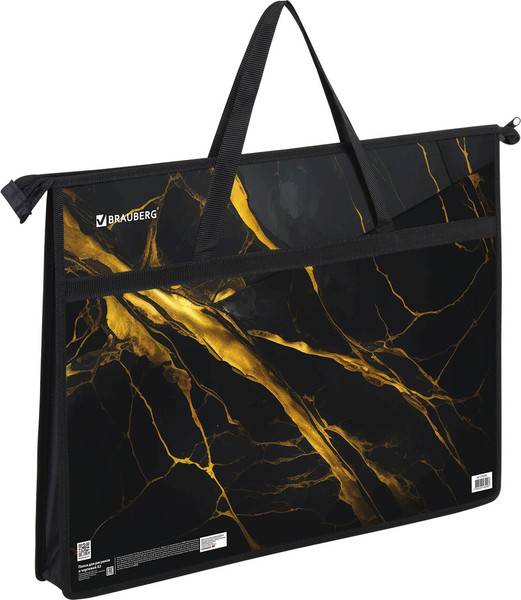Изображение товара Папка-портфель Brauberg Black&Gold Marble / 272232
