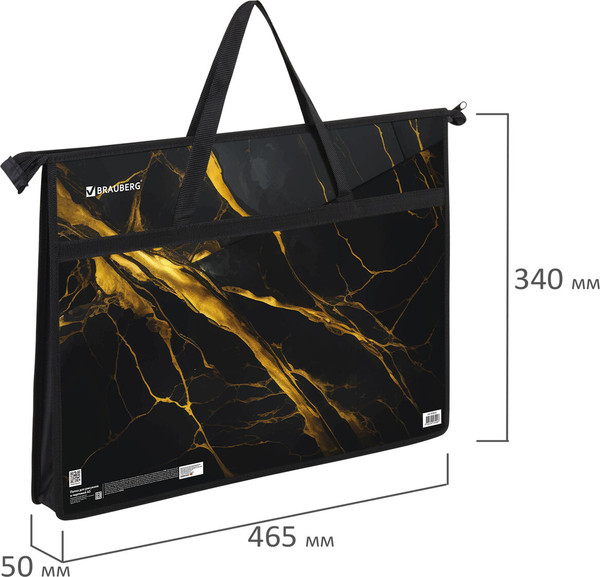 Изображение товара Папка-портфель Brauberg Black&Gold Marble / 272232