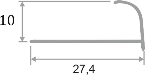 Изображение товара Уголок под плитку Profiling Полукруглый ПО-10 (2.7м, серебристый)