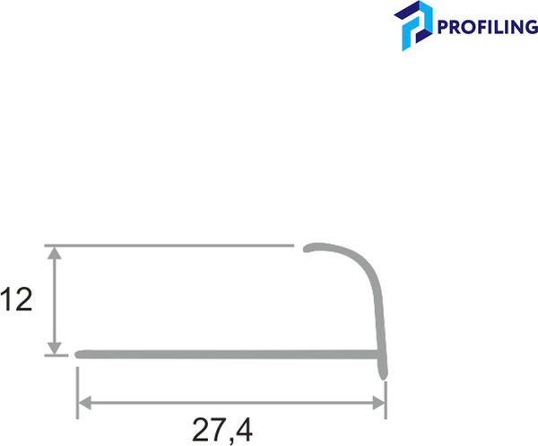 Изображение товара Уголок под плитку Profiling Полукруглый ПО-12 (2.7м, серебристый)