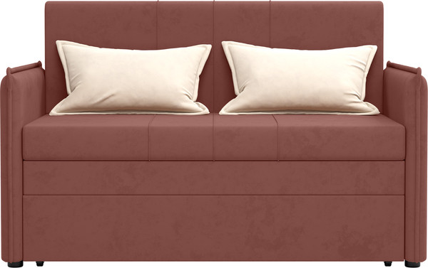 Изображение товара Диван Олмеко Дэнди 2 подушки (велюр Fresh дасти роуз/велюр Fresh крем)