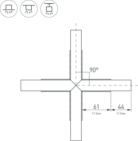 Изображение товара Крестовина для профилей Arlight PLS-LOCK-H25-Х90 / 026244
