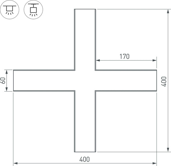 Изображение товара Крестовина для профилей Arlight SL-LINE-6070 / 030143