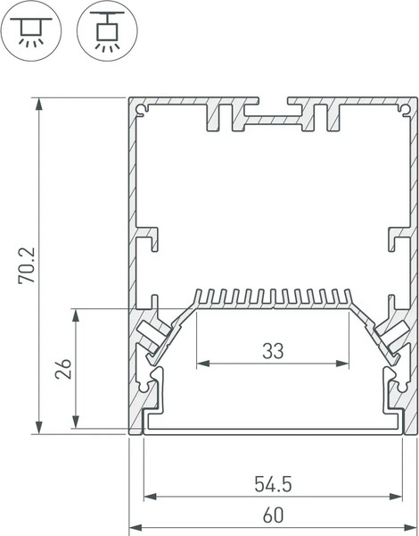 Изображение товара Крестовина для профилей Arlight SL-LINE-6070 / 030143