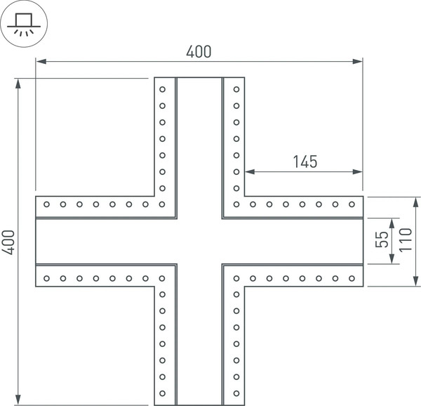 Изображение товара Крестовина для профилей Arlight SL-LINIA55-FANTOM / 030134