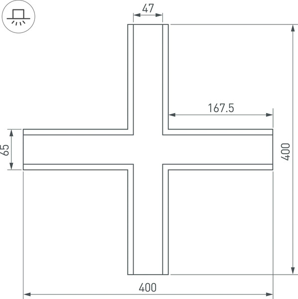 Изображение товара Крестовина для профилей Arlight SL-LINIA65-F / 030127