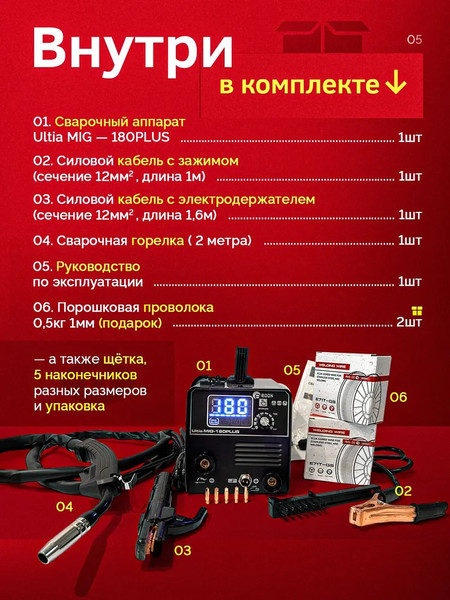 Изображение товара Полуавтомат сварочный Edon Ultia MIG-180PLUS