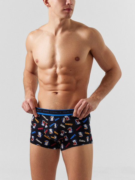 Изображение товара Комплект мужских трусов Mark Formelle 411124-2 (р.90-100, прикольные пингвины/глубокий синий-1)