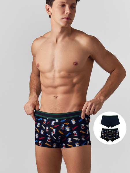 Изображение товара Комплект мужских трусов Mark Formelle 411124-2 (р.102-112, прикольные пингвины/глубокий синий-5)