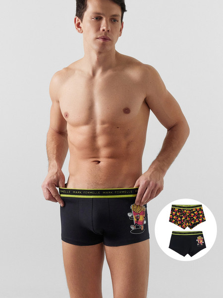 Изображение товара Комплект мужских трусов Mark Formelle 411124-2 (р.106-116, черный/картошка на черном-1)