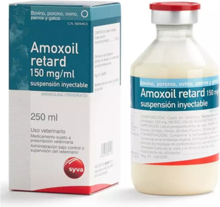 Изображение товара Раствор противовоспалительный для животных Syva Амоксоил ретард (250мл)