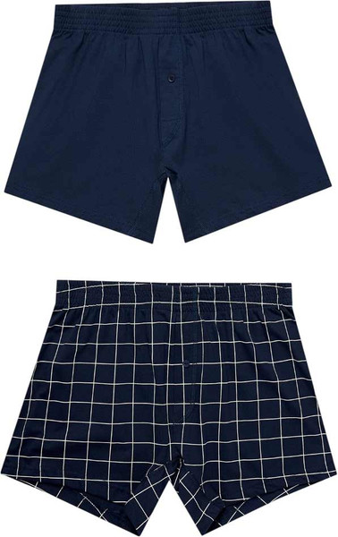 Изображение товара Комплект мужских трусов Mark Formelle 411152-2 (р.94-104, клетка на темно-синем/темно-синий)