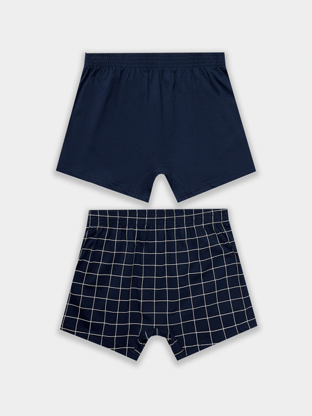 Изображение товара Комплект мужских трусов Mark Formelle 411152-2 (р.98-108, клетка на темно-синем/темно-синий)