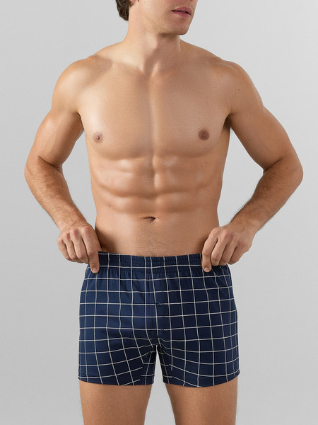 Изображение товара Комплект мужских трусов Mark Formelle 411152-2 (р.106-116, клетка на темно-синем/темно-синий)
