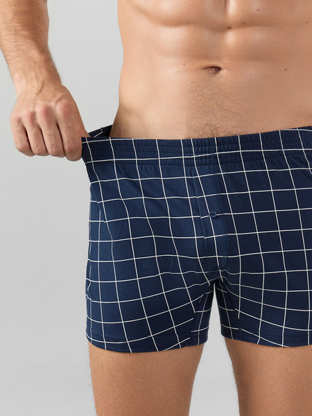 Изображение товара Комплект мужских трусов Mark Formelle 411152-2 (р.110-120, клетка на темно-синем/темно-синий)