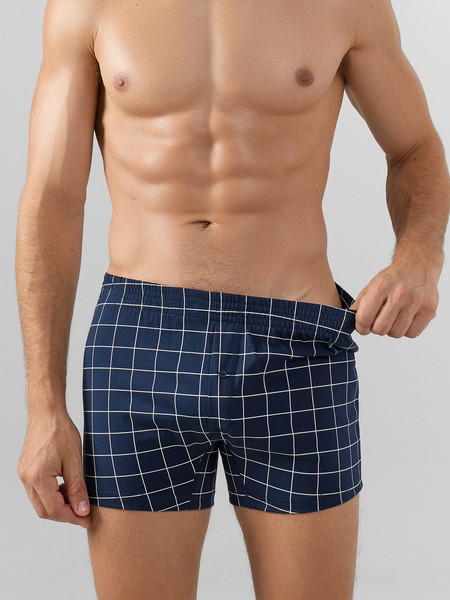 Изображение товара Комплект мужских трусов Mark Formelle 411152-2 (р.110-120, клетка на темно-синем/темно-синий)