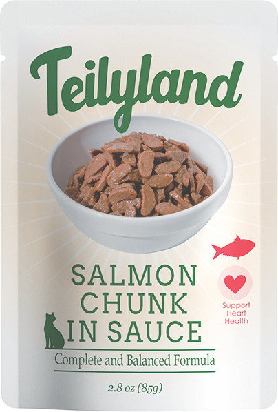 Изображение товара Влажный корм для кошек Teilyland Кусочки с лососем в соусе (85г)