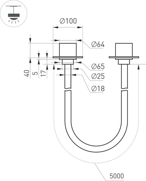 Изображение товара Потолочный светильник Arlight SP-TROPIC-BUILT-TRIMLESS-R18-L5000-58W Warm3000 BK / 043391