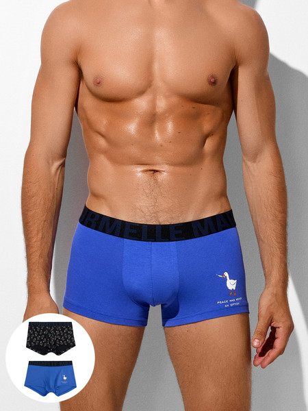 Изображение товара Комплект мужских трусов Mark Formelle 411215-2 (р.102-112, ультрамарин/гуси на черном)