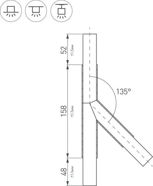 Изображение товара Угол профиля для светодиодной ленты Arlight PLS-LOCK-H25-T135L левый / 026241