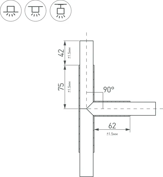 Изображение товара Угол профиля для светодиодной ленты Arlight PLS-LOCK-H25-T90 / 026243