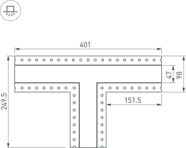 Изображение товара Угол профиля для светодиодной ленты Arlight SL-LINIA45-FANTOM / 030107