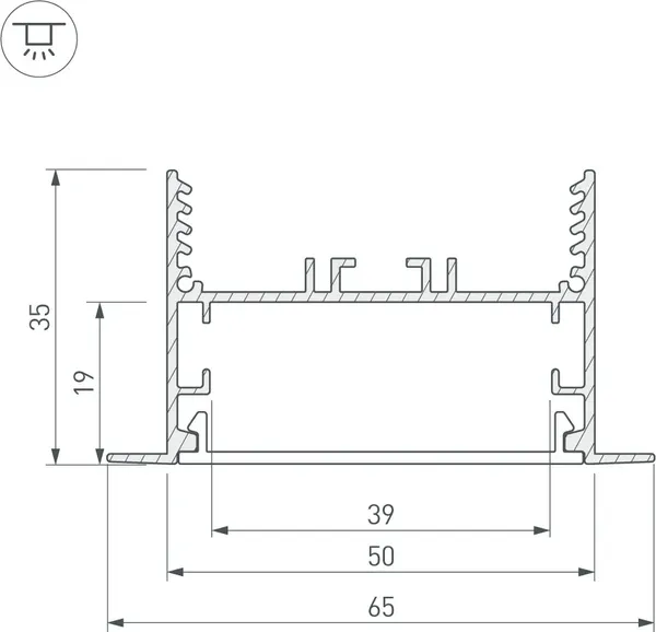 Изображение товара Угол профиля для светодиодной ленты Arlight SL-LINIA65-F / 030128