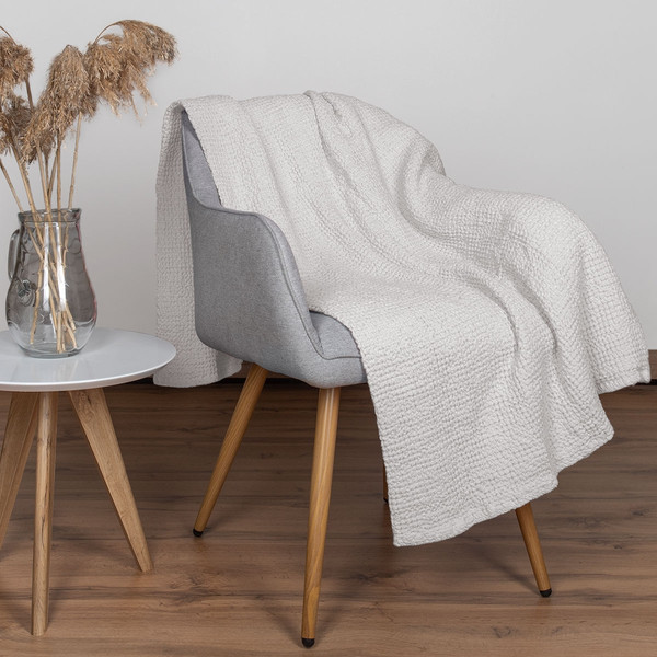 Изображение товара Плед Pole Kvetak (Беларускі лён) 150x200 24С116-ШР/у./л.с.уп. (0 Зефир молочный 1/сорт1)