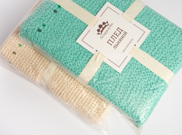 Изображение товара Плед Pole Kvetak (Беларускі лён) 150x200 24С116-ШР/у./л.с.уп. (0 Зефир молочный 1/сорт1)